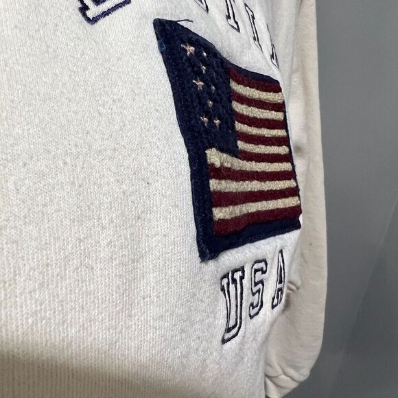 Vtg Oarsman Mens White Destin USA Pullover Sweatshirt Small Long Sleeve Jacket - Picture 5 of 10